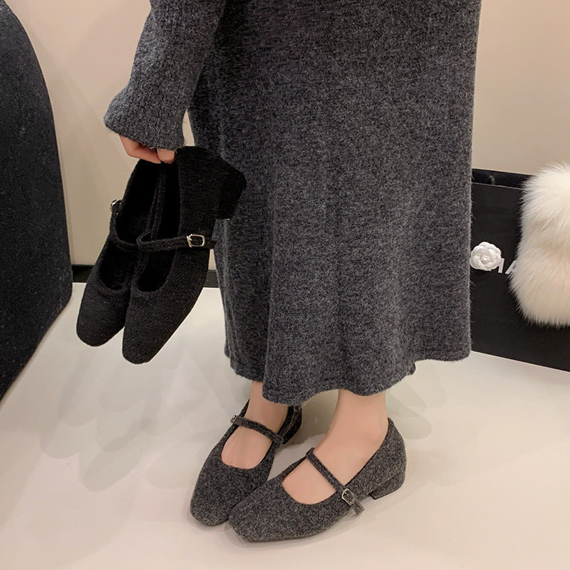 Damen elegante Ballerinas mit verstellbarem Riemen und komfortablem Fußbett R&B