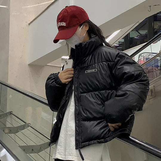 Damen Stylische und ultraleichte Pufferjacke mit hohem Kragen und praktischen Taschen R&B