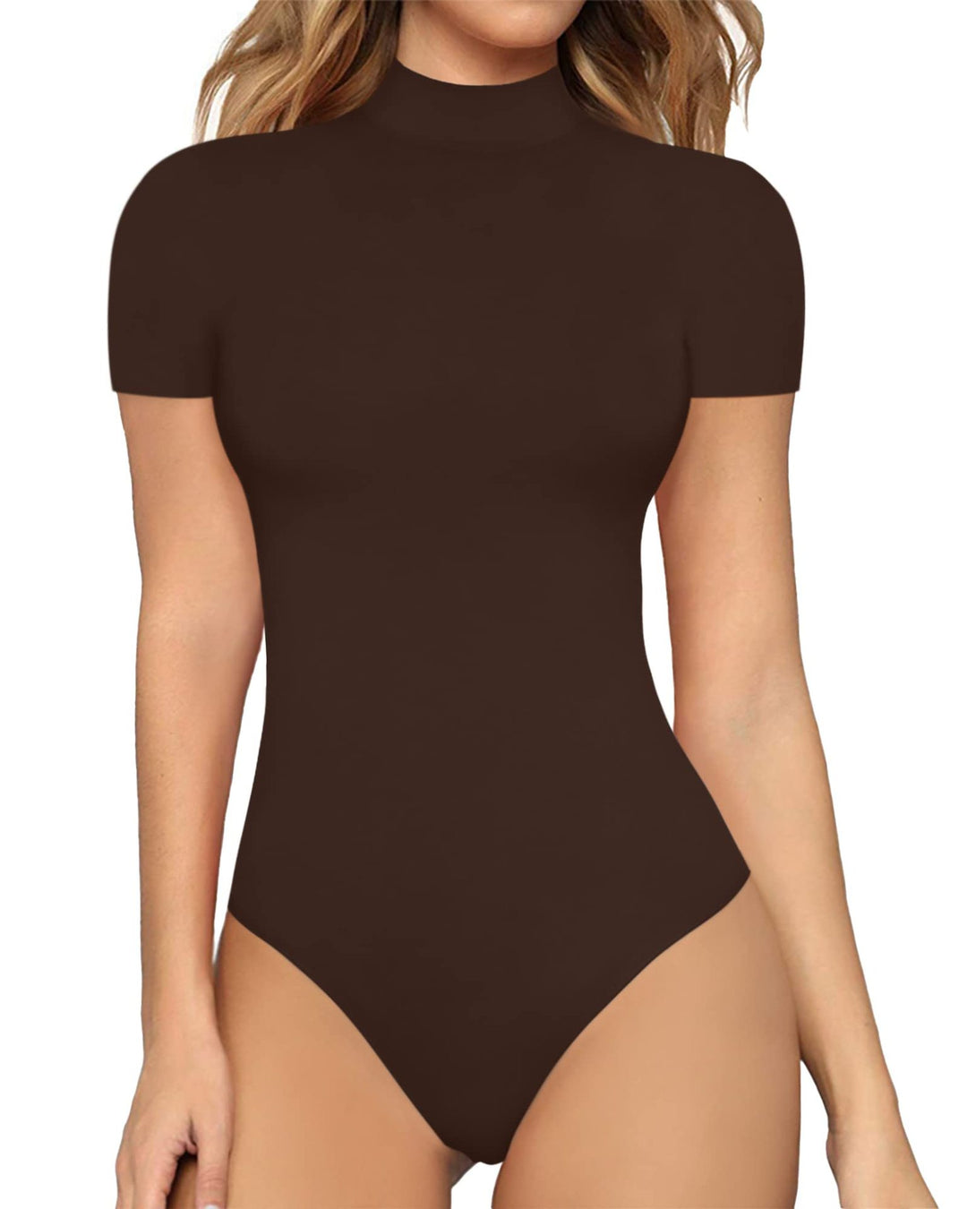 Damen Body mit kurzem Ärmel und hohem Kragen R&B
