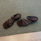 Damen Slingback-Pantoletten mit eleganter Querriemchen-Design
