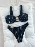 Damen Bandeau-Bikini-Set mit Muschel-Detail R&B