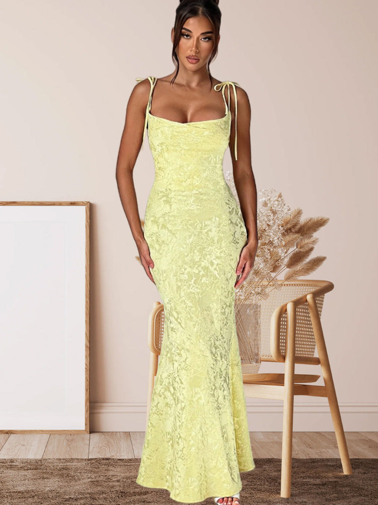 Damen Elegantes Abendkleid mit floralem Muster und verstellbaren Trägern R&B