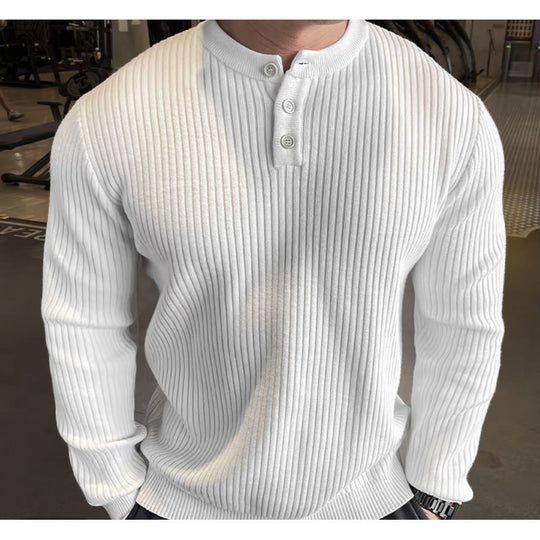 Herren Langarm Pullover mit strukturiertem Rippenstrick R&B