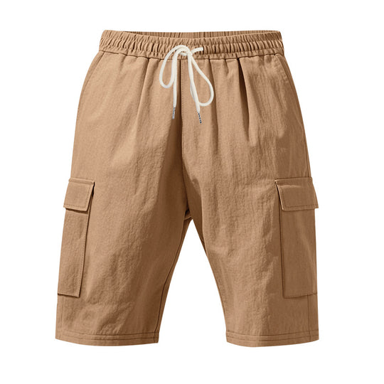 Herren nan Reise- und Outdoor-Bermuda mit elastischem Kordelbund, Sicherheits-Innentasche und aufgesetzten Klappentaschen R&B