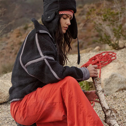 Damen kuschelige Fleecejacke mit Windschutz R&B