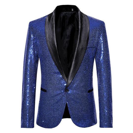 Herren eleganter Pailletten Blazer im modernen Schnitt R&B