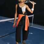 Damen sportlicher Jumpsuit mit asymmetrischem Schnitt und praktischem Knopfdetail R&B