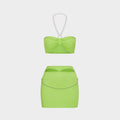 Damen Bandeau-Top mit Kettenakzent und Minirock R&B