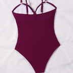 Damen Einteiliger Badeanzug mit raffinierten Schnürdetails R&B