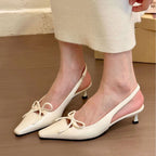 Damen elegante Slingback-Ballerinas mit modischem Schleifendetail und komfortablem Fußbett R&B