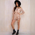 Damen Elegantes Playsuit mit floralen Paillettenverzierungen und off-shoulder Design R&B