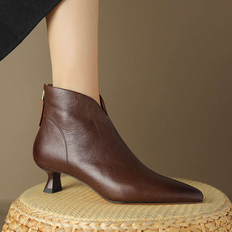 Damen nan spitze knöchelhohe Stiefelette mit niedrigem Pfennigabsatz und seitlichem Reißverschluss R&B