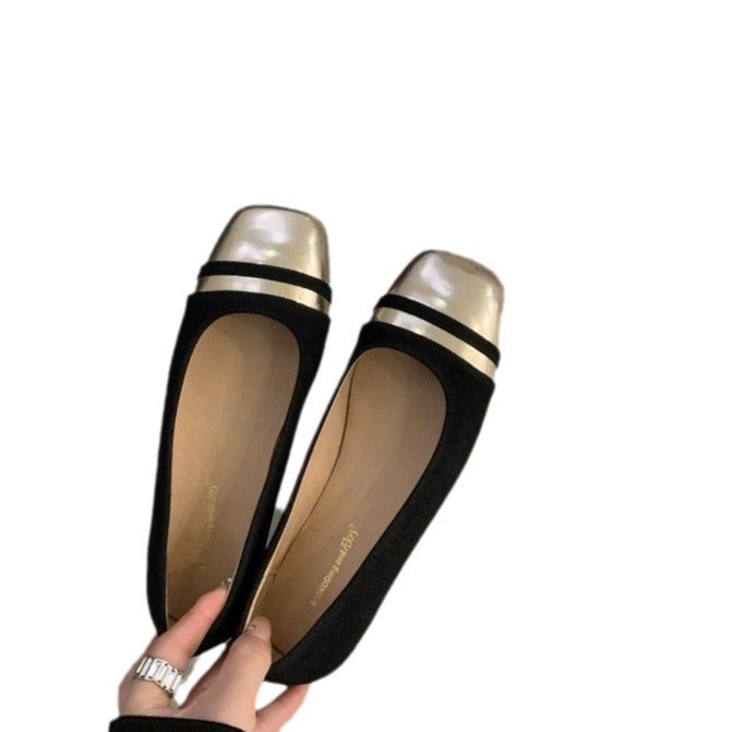 Damen elegante Ballerinas mit metallischem Besatz und komfortablem Fußbett R&B