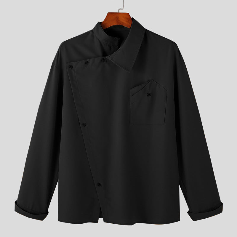 Herren Kochjacke mit modernem Stehkragen und praktischer Brusttasche R&B