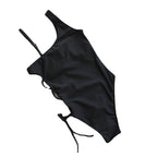 Damen Einteiler Badeanzug mit seitlichen Cut-Outs und modernem Leoprint R&B