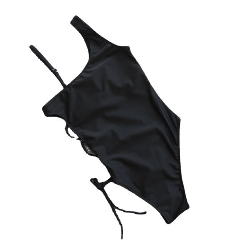 Damen Einteiler Badeanzug mit seitlichen Cut-Outs und modernem Leoprint R&B