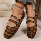 Damen Ballerinas mit verstellbarem Riemendesign und bequemer Sohle