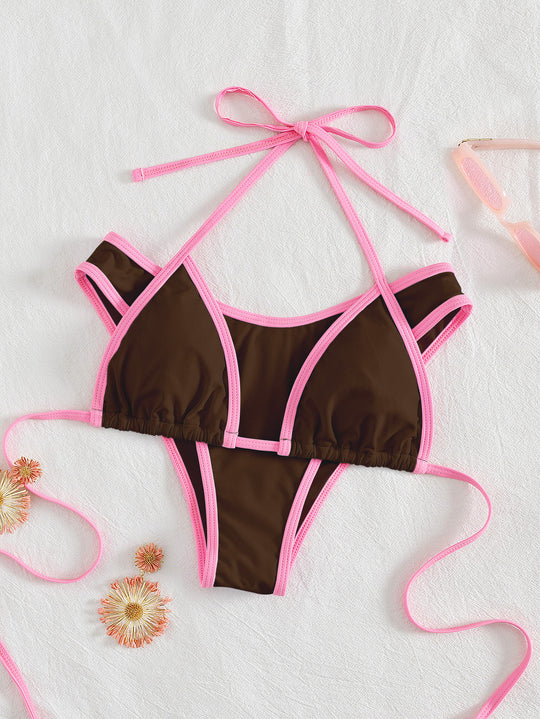 Damen Triangel-Bikini mit aufregendem Streifen-Design R&B