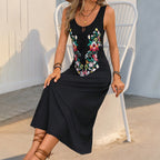 Damen Maxikleid mit verspieltem floralem Muster und raffinierten Trägerdetails R&B
