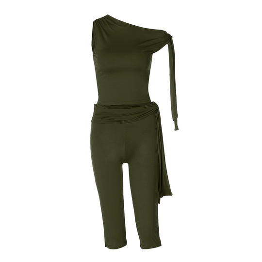 Damen Einseitiger Jumpsuit mit exklusiven Drapierungen R&B
