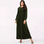 Damen Elegantes Maxikleid aus samtigem Stoff mit weitem Schnitt R&B