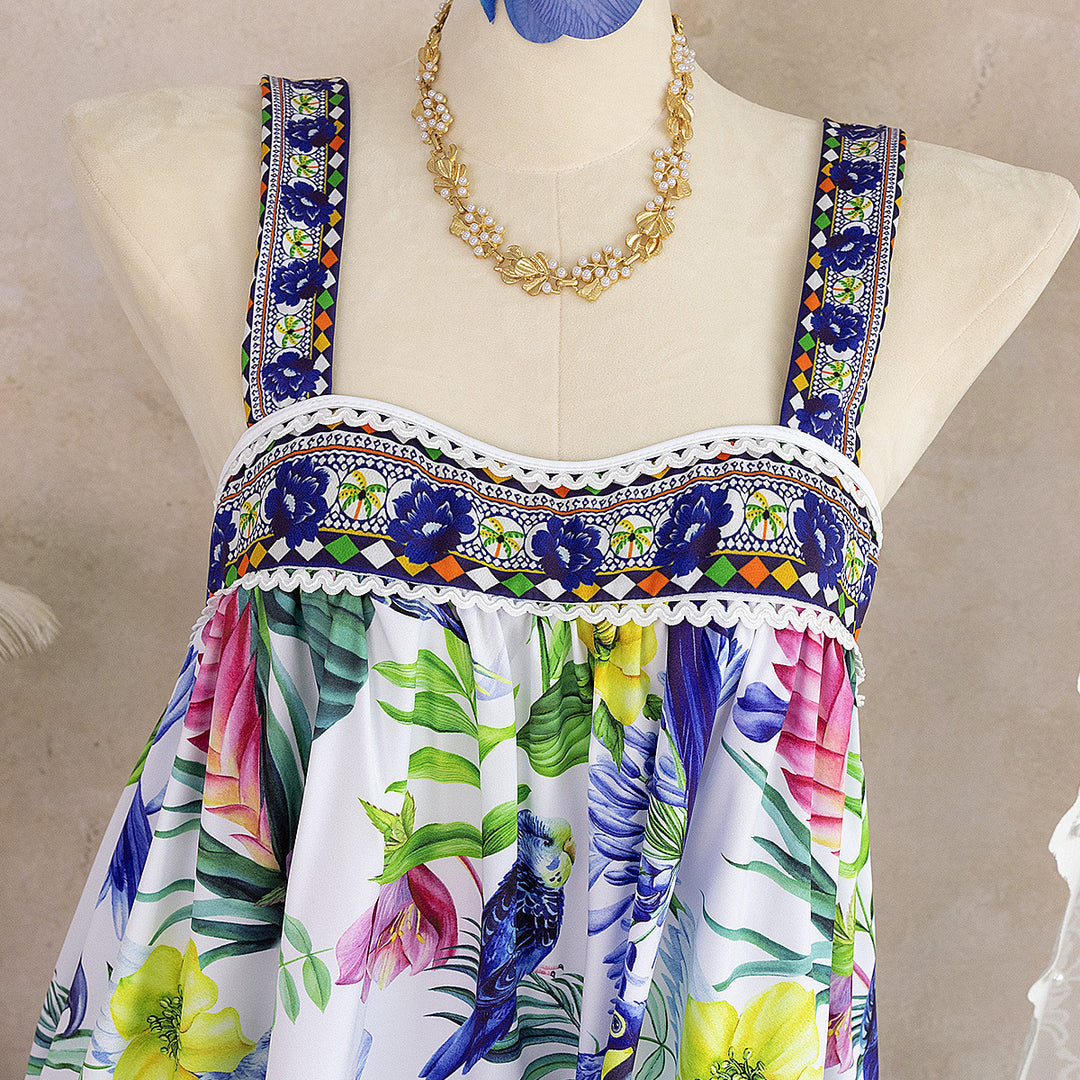 Damen luftiges Sommerkleid mit floralem Muster R&B
