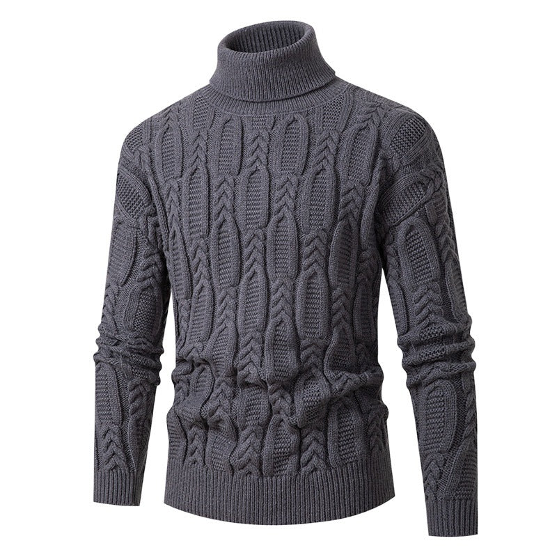 Herren Hochwertiger Rollkragenpullover mit Strukturmuster R&B
