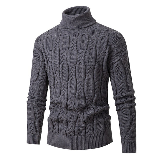 Herren Hochwertiger Rollkragenpullover mit Strukturmuster R&B