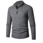 Herren Strickpullover mit stylischem Stehkragen und modernem Reißverschluss