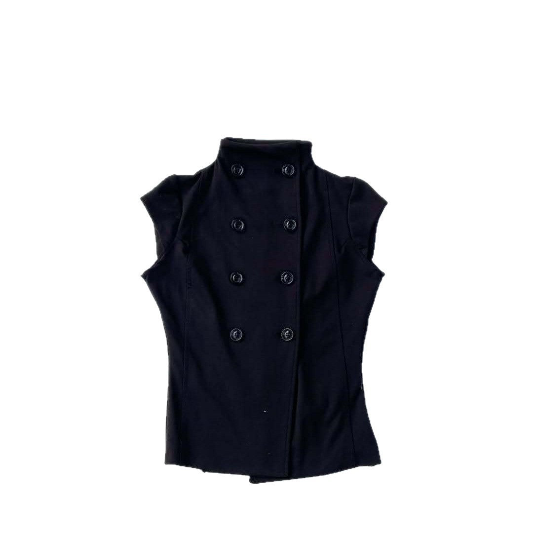 Damen elegantes bodenlanges Oberteil mit Stehkragen R&B