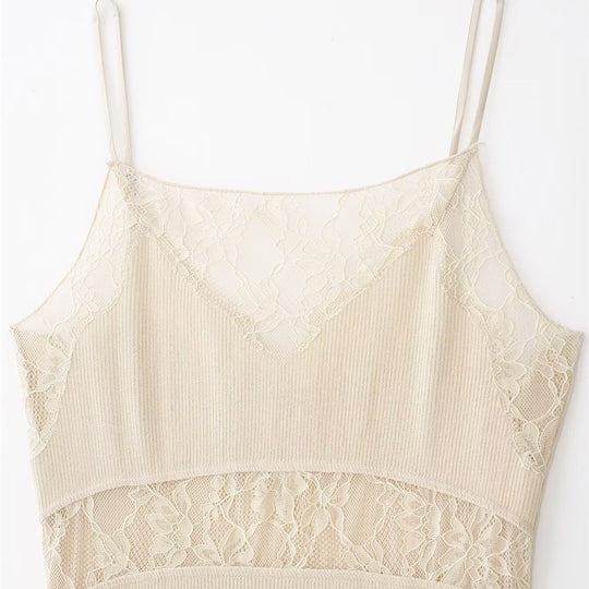 Damen Spitze-Camisole mit raffiniertem Design und verstellbaren Trägern R&B
