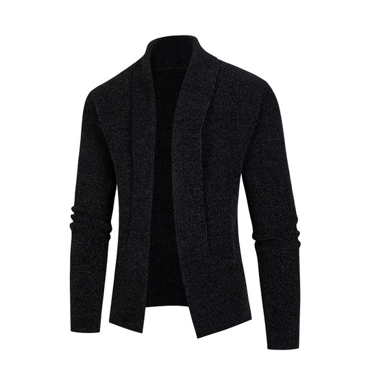 Herren Strickjacke mit modernem Schalkragen und feinem Strukturmuster R&B