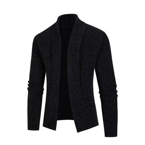 Herren Strickjacke mit modernem Schalkragen und feinem Strukturmuster R&B