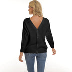 Damen Strickjacke mit tiefem V-Ausschnitt und dekorativer Knopfleiste R&B