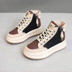Damen modische High-Top Sneakers mit seitlichem Zipper und dämpfender Sohle R&B