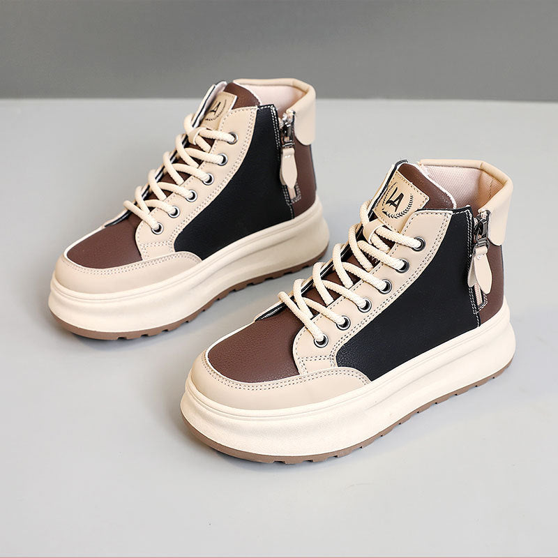 Damen modische High-Top Sneakers mit seitlichem Zipper und dämpfender Sohle R&B