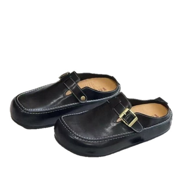 Damen stilvolle Clogs mit modischem Schnallenverschluss und hochwertigen Materialien R&B