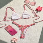 Damen Triangel-Bikini-Set mit verstellbaren Trägern und floralem Muster R&B