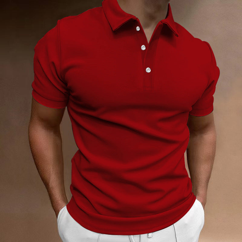 Herren nan schlank geschnittenes Stretch-Poloshirt mit Kentkragen und elastischem Saum R&B