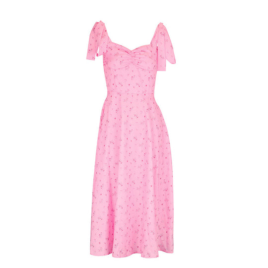 Damen Maxikleid mit verstellbaren Trägern und floralem Design R&B