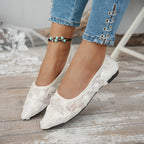 Damen elegante spitze Ballerinas mit floralen Akzenten R&B