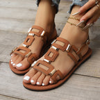 Damen elegante Sandalen mit modischen geometrischen Riemen R&B