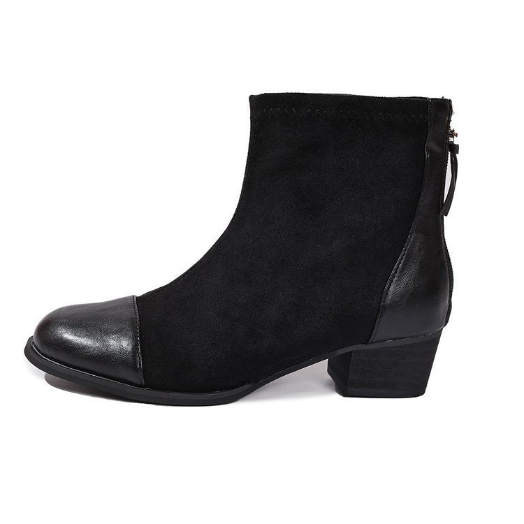 Damen elegante Stiefeletten aus weichem Wildleder mit modischen Akzenten R&B
