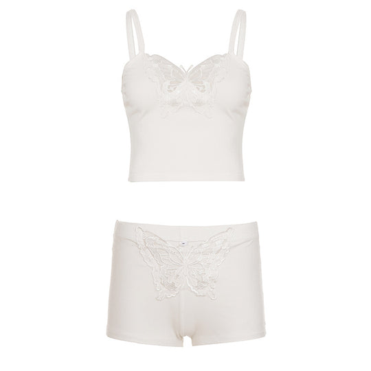 Damen Spitzenwäsche-Set mit Schmetterlingsmuster R&B