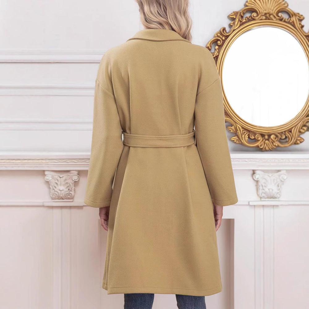 Damen Langarm Mantel mit stylischem Revers R&B