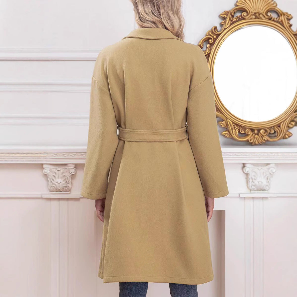 Damen Langarm Mantel mit stylischem Revers R&B
