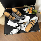 Damen Elegante Ballerinas mit dekorativen Schnallen und gepunktetem Design