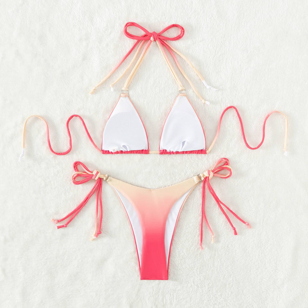 Damen Triangel-Bikini mit individuell anpassbarem Bindesystem und modischem Farbverlauf R&B