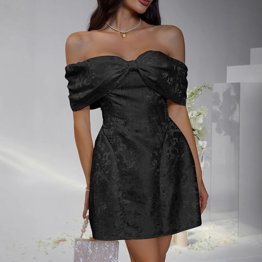 Damen Off-Shoulder Kleid mit floralem Design und elegantem Bustier R&B