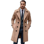 Herren eleganter Langmantel mit gefüttertem Innenfutter und stylischem Kragen R&B
